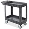 Dryser Utility Cart with Wheels, 40" x 17" Heavy Duty 550 lb. Capacity with Shelves - 2 Tier Rolling Cart with Two 5" Swivel Casters for Warehouse, Garage, Cleaning